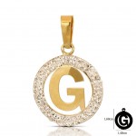 CIONDOLO LETTERA G CORSIVO IN ORO GIALLO 18 KT + COLLANA LACCIO IN OMAGGIO