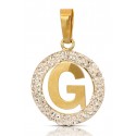 CIONDOLO LETTERA G CORSIVO IN ORO GIALLO 18 KT + COLLANA LACCIO IN OMAGGIO