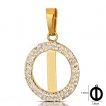 CIONDOLO LETTERA I IN ORO GIALLO 18 KT CON ZIRCONI BIANCHI + COLLANA LACCIO IN OMAGGIO