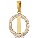 CIONDOLO LETTERA I IN ORO GIALLO 18 KT CON ZIRCONI BIANCHI + COLLANA LACCIO IN OMAGGIO