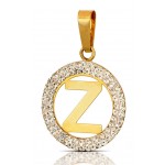 CIONDOLO LETTERA Z IN ORO GIALLO 18 KT CON ZIRCONI BIANCHI + COLLANA LACCIO IN OMAGGIO