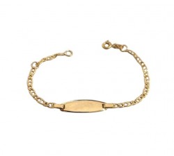 Bracciale bambino targhetta oro giallo 18 kt