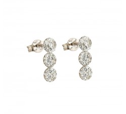 ORECCHINI IN ORO BIANCO 18 KT CON ZIRCONI TAGLIO BRILLANTE