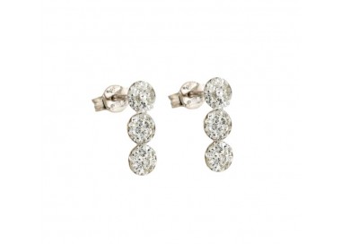 ORECCHINI IN ORO BIANCO 18 KT CON ZIRCONI TAGLIO BRILLANTE
