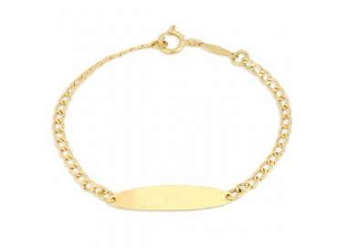 BRACCIALE CON PIASTRINA ORO GIALLO 18 KT BAMBINO BAMBINA