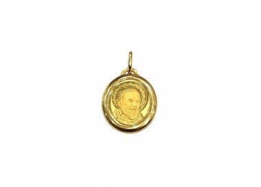 COLLANA SAN PIO IN ORO GIALLO E BIANCO 18 KT + COLLANA LACCIO IN OMAGGIO
