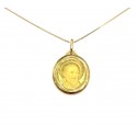 COLLANA MEDAGLIETTA OVALE SAN PADRE PIO IN ORO GIALLO 18 KT