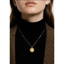 COLLANA MEDAGLIETTA OVALE SAN PADRE PIO IN ORO GIALLO 18 KT
