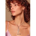 COLLANA DONNA ORO BIANCO 18 KT CON PENDENTE INFINITO STILIZZATO CON ZIRCONI BIANCHI TAGLIO BRILLANTE 