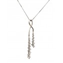 COLLANA DONNA ORO BIANCO 18 KT CON PENDENTE INFINITO STILIZZATO CON ZIRCONI BIANCHI TAGLIO BRILLANTE 