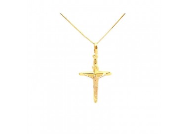 COLLANA IN ORO GIALLO 18 KT CON CROCIFISSO