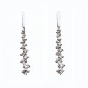 COMPLETO PARURE COLLANA E ORECCHINI IN ORO BIANCO 18 KT CON ZIRCONI BIANCHI TAGLIO BRILLANTE
