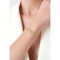 BRACCIALE TENNIS DOPPIA CORDA FUNE IN ORO GIALLO 18 KT CON ZIRCONI TAGLIO BRILLANTE