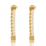ORECCHINI TENNIS CORDA FUNE IN ORO GIALLO 18 KT CON ZIRCONI TAGLIO BRILLANTE