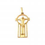 CRUZ COLGANTE AMARILLO ORO 18 KT + COLLAR GRATIS