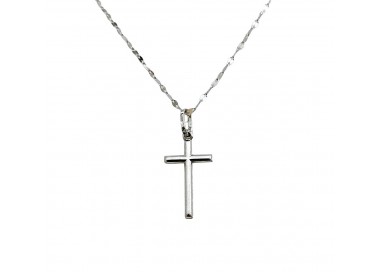 COLLANA SAN PIO IN ORO GIALLO E BIANCO 18 KT + COLLANA LACCIO IN OMAGGIO