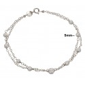 BRACCIALE DONNA IN ORO BIANCO 18 KT CON SFERE E ZIRCONI TAGLIO BRILLANTE
