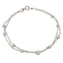 BRACCIALE DONNA IN ORO BIANCO 18 KT CON SFERE E ZIRCONI TAGLIO BRILLANTE