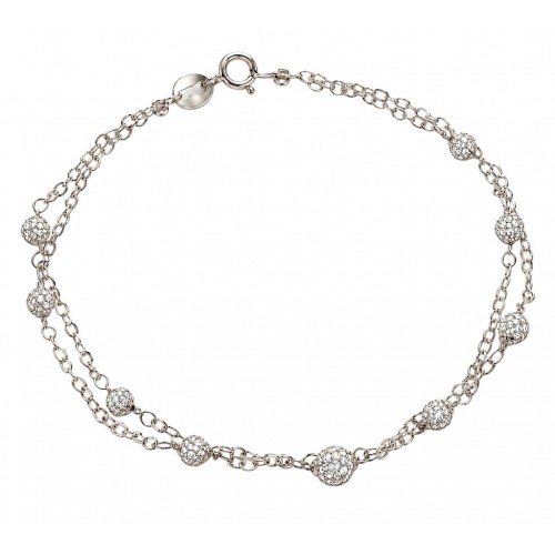 BRACCIALE DA DONNA IN ORO GIALLO 18 KT CON SFERE E ZIRCONI