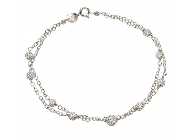 BRACCIALE DA DONNA IN ORO GIALLO 18 KT CON SFERE E ZIRCONI