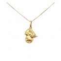 COLLAR MEDALLA VENECIANO EN AMARILLO ORO 18 KT 