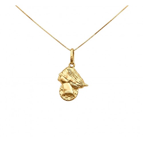 COLLAR MEDALLA VENECIANO EN AMARILLO ORO 18 KT 