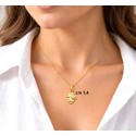 COLLAR MEDALLA VENECIANO EN AMARILLO ORO 18 KT 
