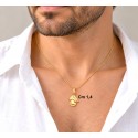 COLLAR MEDALLA VENECIANO EN AMARILLO ORO 18 KT 