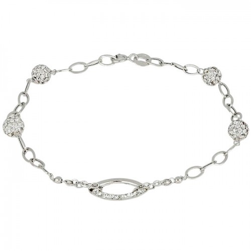BRACCIALE DA DONNA IN ORO GIALLO 18 KT CON SFERE E ZIRCONI