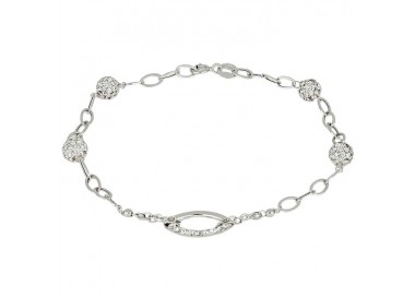 BRACCIALE DA DONNA IN ORO GIALLO 18 KT CON SFERE E ZIRCONI