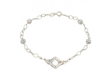BRACCIALE DA DONNA IN ORO GIALLO 18 KT CON SFERE E ZIRCONI
