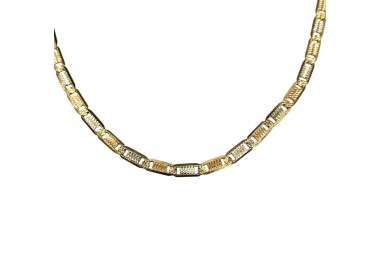COLLANA CATENA UOMO IN ORO GIALLO E ROSA 18 KT