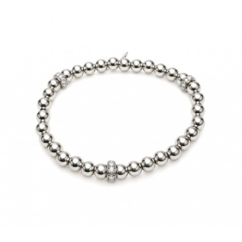 BRACCIALE UNOAERRE CON ARGENTO E CRISTALLI BIANCHI