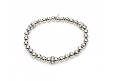BRACCIALE UNOAERRE CON ARGENTO E CRISTALLI BIANCHI