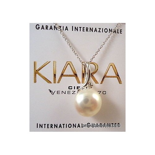 COLLANA MILUNA KIARA IN ORO BIANCO"PERLA E BRILLANTE"