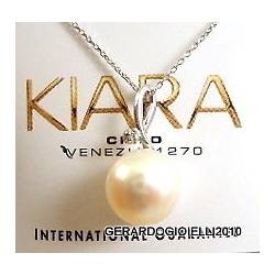 COLLANA MILUNA KIARA IN ORO BIANCO"PERLA E BRILLANTE"