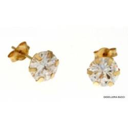 ORECCHINI SOLITARIO IN ORO GIALLO 18 KT CON ZIRCONI