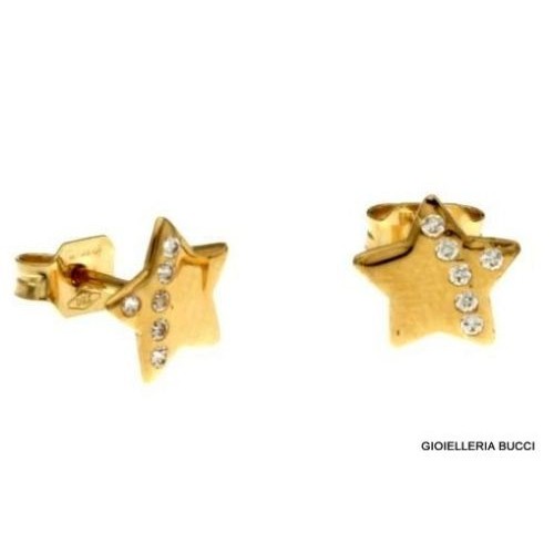 ORECCHINI STELLA IN ORO GIALLO 18 KT CON ZIRCONI