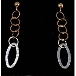 DROP EARRINGS IN YELLOW and white gold