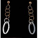 DROP EARRINGS IN YELLOW and white gold