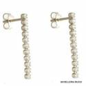 ORECCHINI TENNIS IN ORO BIANCO 18 KT CON ZIRCONI LUNGHI 2,1 CM