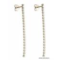 ORECCHINI TENNIS IN ORO BIANCO 18 KT CON ZIRCONI LUNGHI 5 CM