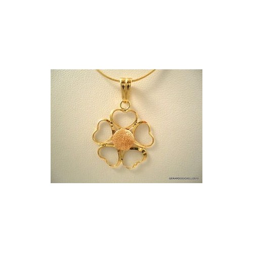 COLLANA IN ORO GIALLO CON CIONDOLO FIORE (PETALI CUORE)