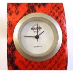 CHRONOSMATAR DE RELOJ DE PULSERA DE CUERO ROJO