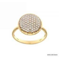 ANELLO DA DONNA IN ORO GIALLO 18 KT CON PAVE' DI ZIRCONI