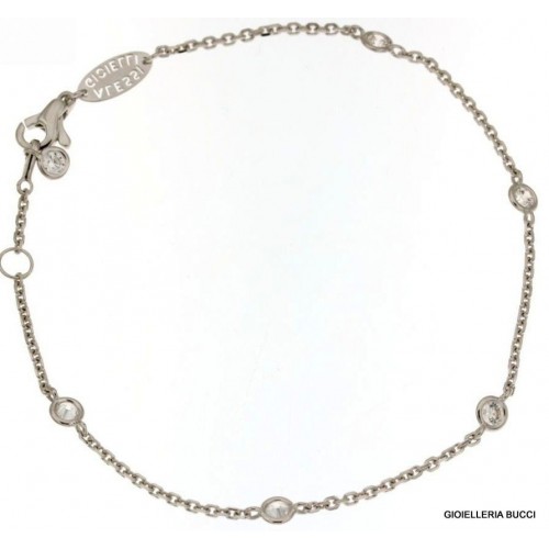 BRACCIALE IN ORO BIANCO 18 KT DA DONNA MODELLO TIFFANY CON ZIRCONI