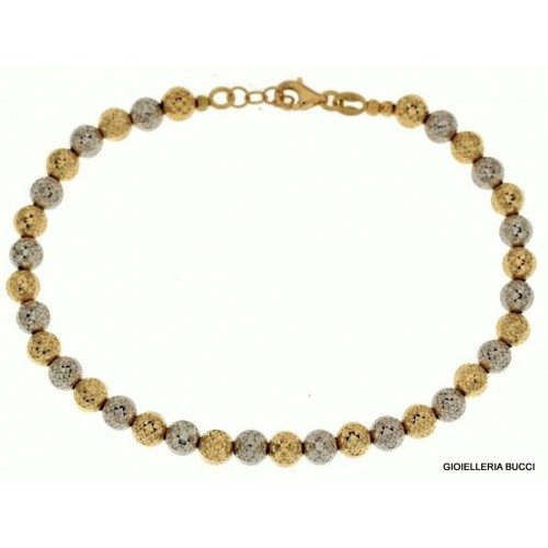 BRACCIALE UNISEX IN ORO GIALLO E BIANCO 18 KT