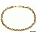 BRACCIALE UNISEX CON SFERE IN ORO GIALLO E BIANCO 18 KT