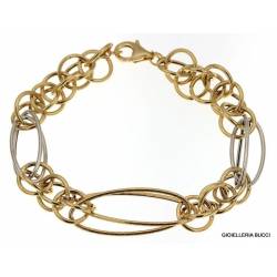 BRACCIALE CATENA DA DONNA IN ORO GIALLO E BIANCO 18 KT