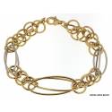 BRACCIALE CATENA DA DONNA IN ORO GIALLO E BIANCO 18 KT